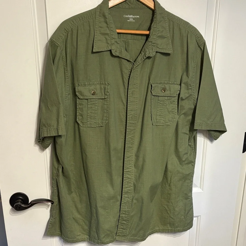 Croft & Barrow Olive Button-Up Shirt - Picture 1 of 5